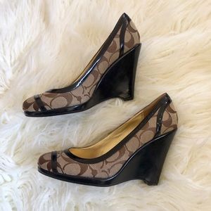 Coach wedges in monogram print